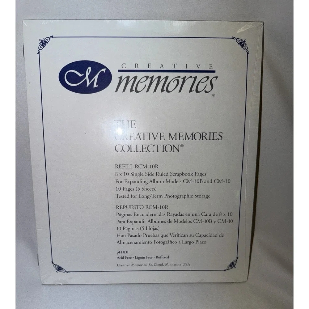 New Creative Memories 8x10 Single Side Ruled Scrapbook pages 5 sheets 10 pages